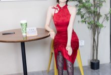 BoBoSocks袜啵啵 No.767 小甜豆-高跟鞋、薄黑丝黑印花、裸足、旗袍-套图岛